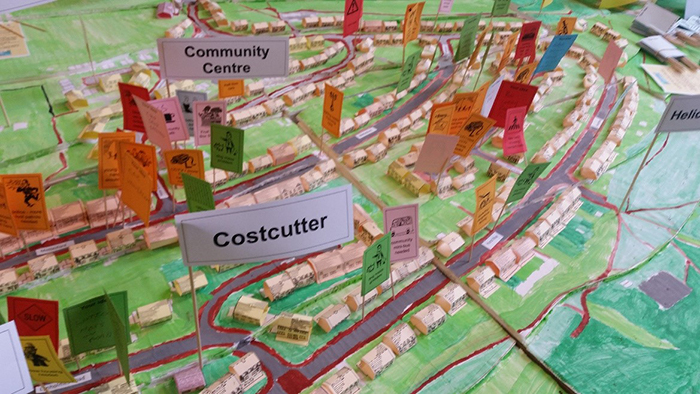 Close up of the 3D model of Hurst Farm
