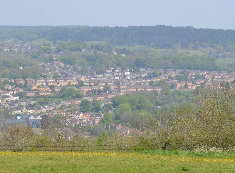 Hurst Farm estate from High Tor