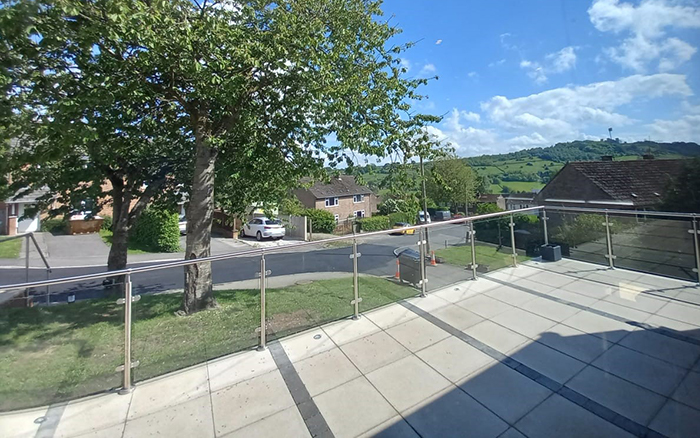 View from Farmer&rsquo;s View Front Terrace to Riber Castle