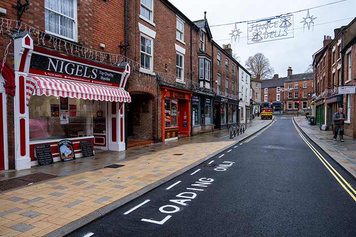 Dig street with wider pavements and new loading bay outside Nigels the Butcher