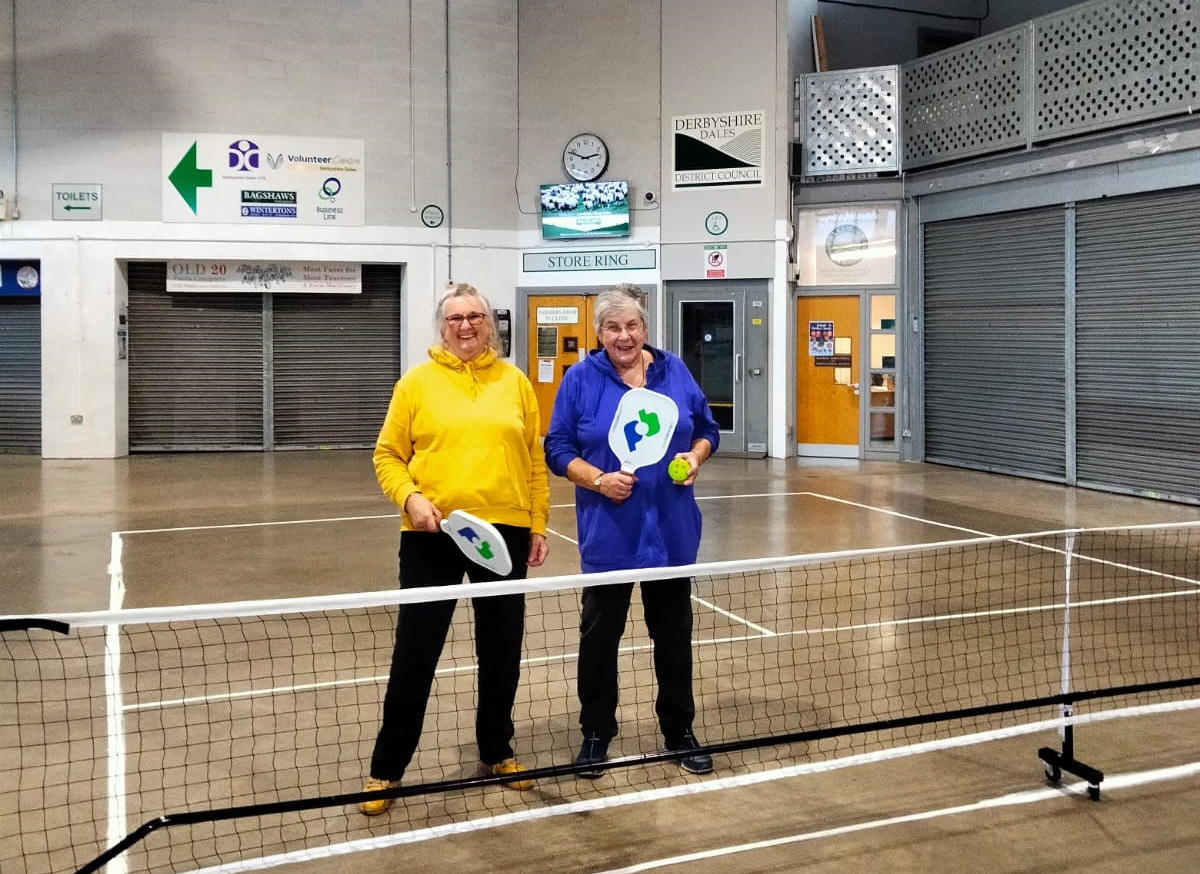 People playing pickleball